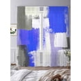 thumbnail image 3 of Sheer Curtain Panels Blue Graffiti Rod Pocket Voile Window Curtains Modern Style Window Treatments Ligh Filtering Privacy Curtain Drapes for Bedroom Living Room 2 Panel Set 84 Inch Length,, 3 of 9