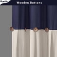 thumbnail image 2 of CAILDANL Linen Button Farmhouse Beige Shower Curtain,Linen and Cotton Woven Fabric,Pleated Brown Stripe,Country Style,72x72 Inch, 2 of 8