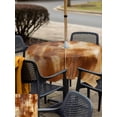 thumbnail image 5 of Outdoor Tablecloth with Umbrella Hole for Patio/Picnic/Party/Camping, Burnt Orange Waterproof Table Cloth Square Cover Washable, Vintage Modern Oil Painting Abstract (54"x 54"), 5 of 9