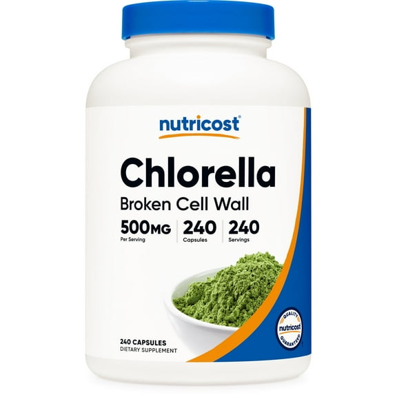 Nutricost Chlorella Capsules 500mg, 240 Capsules, Supplement