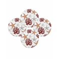 thumbnail image 7 of 15 Inch Round Placemats Set of 4, Brown Starfish Coastal Non Slip Heat Insulation PP Table Mats, Coral Nautical Summer Ocean Washable Place Mats for Kitchen Dining Party Table Decor, 7 of 7