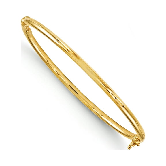 14k Yellow Gold Polished Hinged Bangle Bracelet