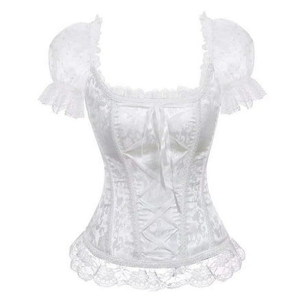 

Summer Savings Clearance! 2023 TUOBARR Shapewear for Womens Corsets For Women Floral Overbust Corset Bustier Lingerie Top Gothic Shapewear Sexy Underwear White 6