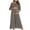 Gray, variant on Womens Long Nightgowns Cotton Pajamas Crewneck Sleepwear Zip-Up Pajamas Loungewear Olive Green