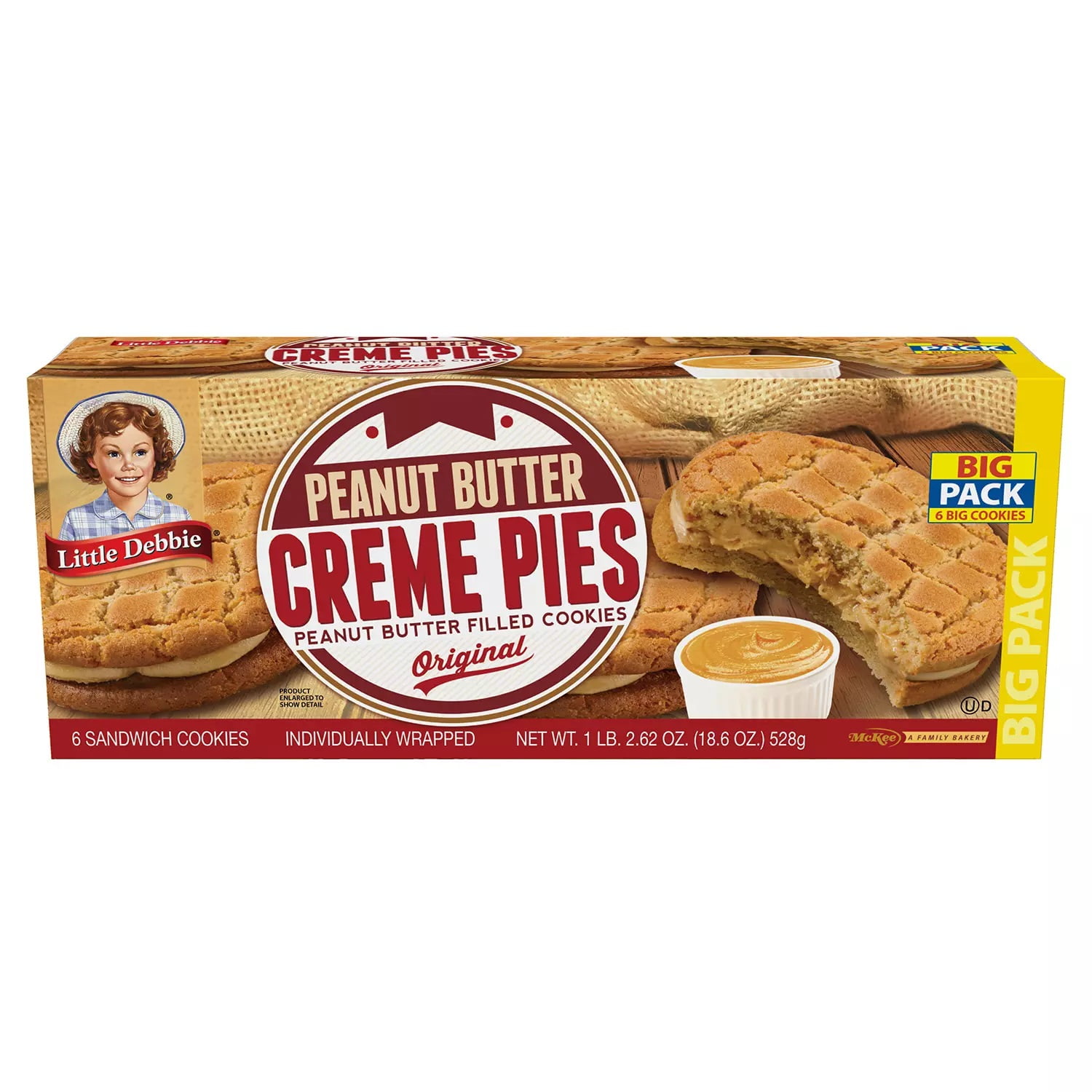 Little Debbie Big Pack Peanut Butter Creme Pies 186 Oz Walmart 