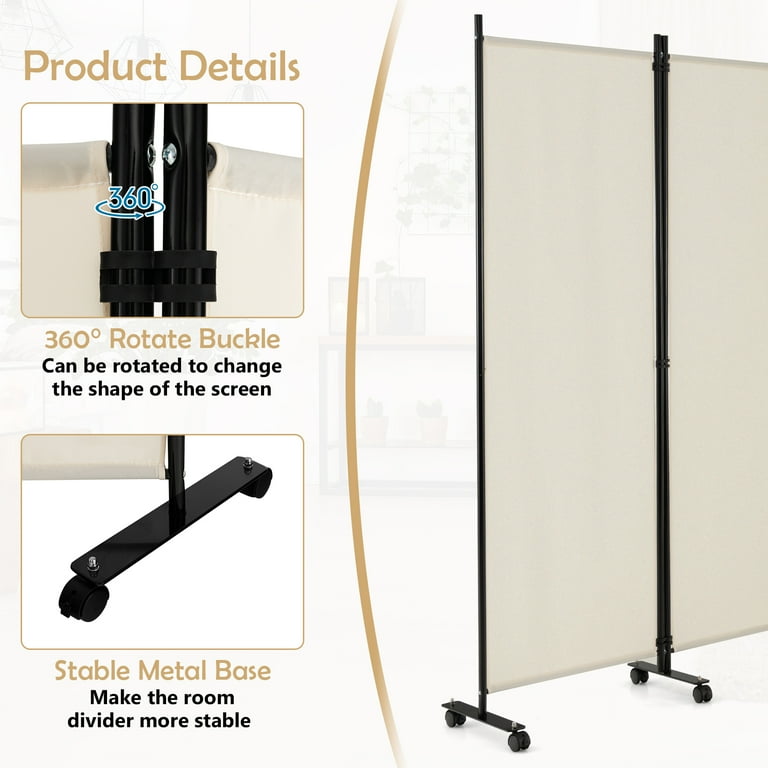 Costway 4-panel Japanese Style Folding Room Divider With Elegant Plum