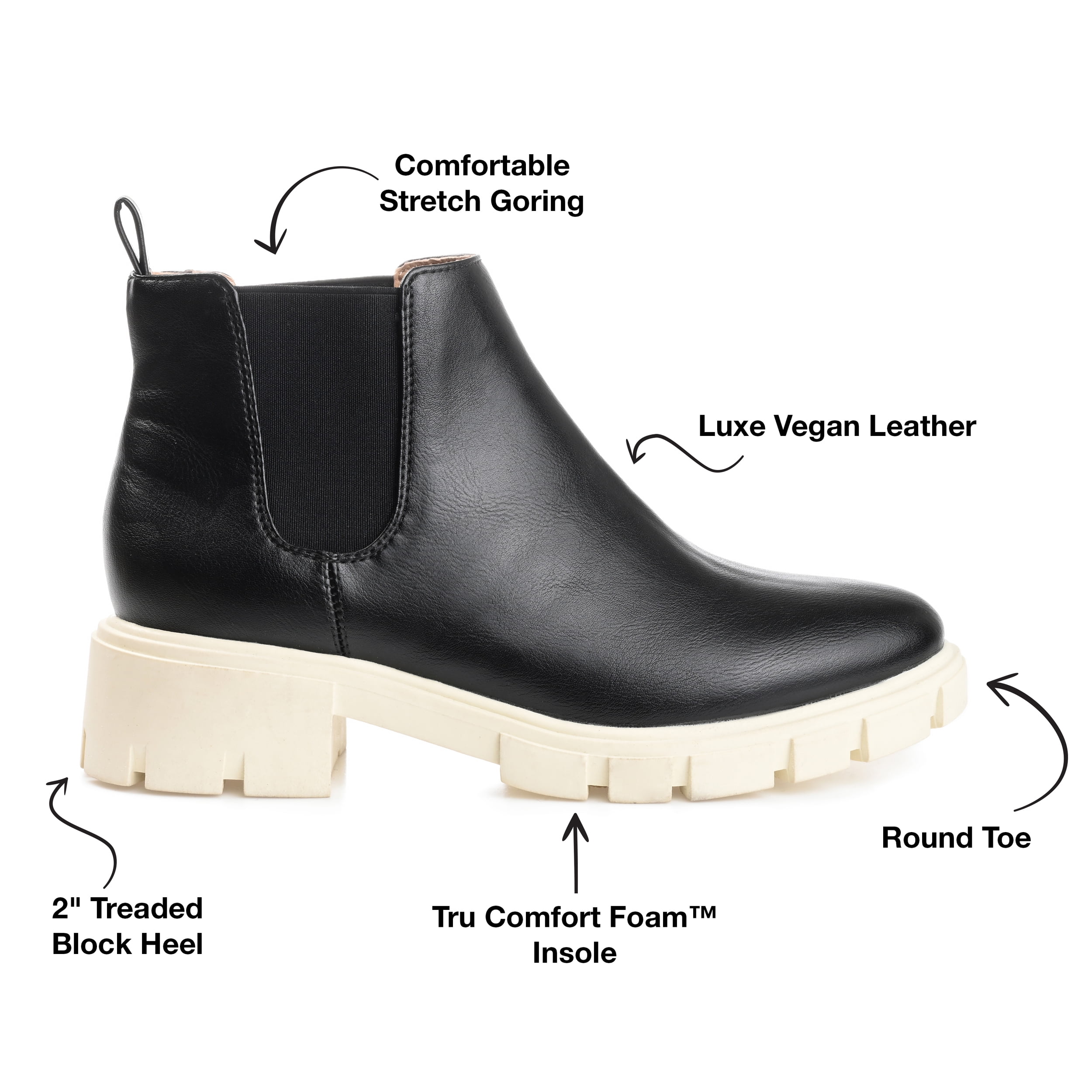 Journee Womens Rorke Pull On Block Heel Booties