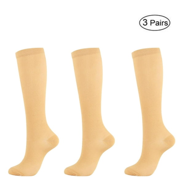 3 Pairs Knee High Graduated Compression Socks for Men & Women BEST Stockings for Running