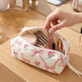 thumbnail image 5 of Makeup Cosmetic Bag, Pink Octagon Portable Quilted with Bow Rose Print, 1 Piece Portable Travel Toiletry Organizer Pouch for Women Daily Use Travel Vacation, 5 of 5
