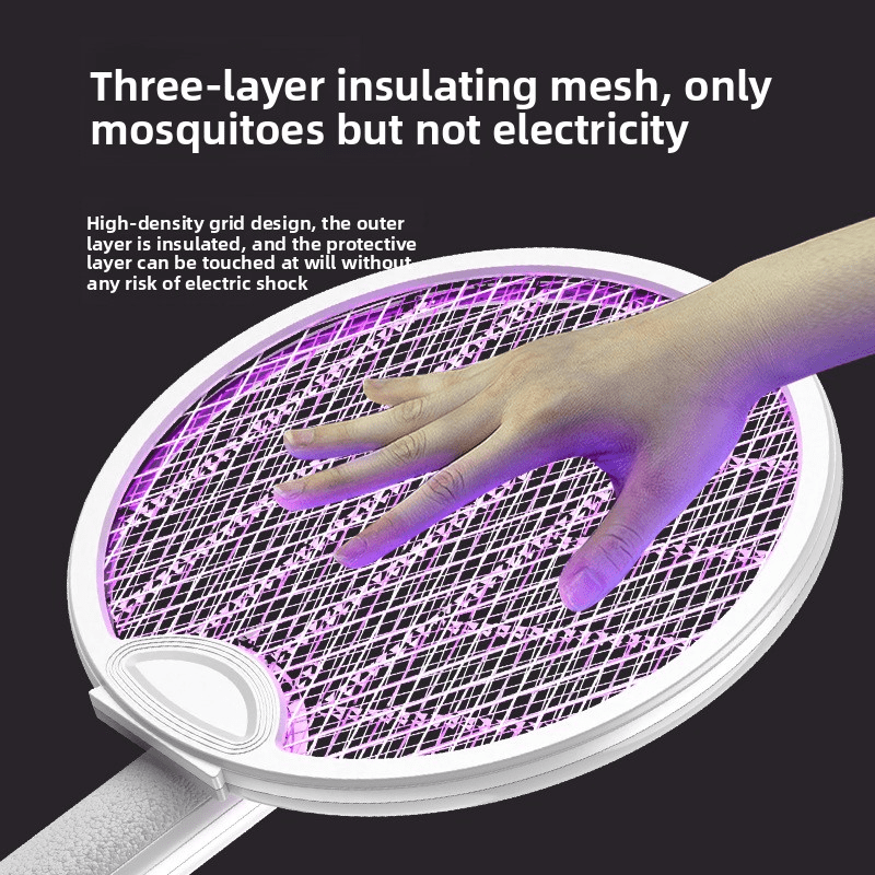 3-in-1 Electric Mosquito Zapper – 3000V Shock, USB Rechargeable, Silent Night Mode
