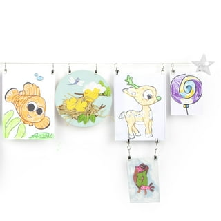  STOFINITY Kids Art Display for Wall - Children Artwork Display  for Kids Art Hanger, Look What I Made Sign With Clips, Wood Hanging Child  Picture, Art Work Storage Board for Bedroom