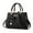 black, variant on Women's PU Leather Solid Print Bow Tote Crossbody Handbag