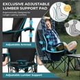 thumbnail image 3 of Oversized Camping Chairs for Adults, Heavy Duty Fold Up Sports Games Lawn Chairs, Extra Wide Big Man Outdoor Chairs with Padded Lumbar Support Backrest, Bag Included for Camp, Outside, Beach, 3 of 7