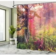 thumbnail image 5 of Ambesonne Forest Shower Curtain, Majestic Autumn Trees, 69"Wx70"L, Red Green Brown, 5 of 5