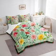 thumbnail image 3 of Feelyou Cartoon Botanical Twin Bedding Sets 7-Piece, Blossoms Flower Floral Bedding Comforter Set, Teens Kids Girls Women Reversible Sheet Sets, Ultra Soft Bedroom Decor, 3 of 8