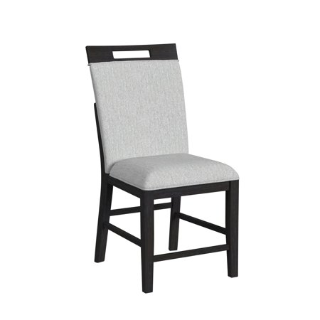 Picket House Furnishings Pinnacle Counter Side Chair with Light Grey Fabric in Charcoal (2 Per Carton)