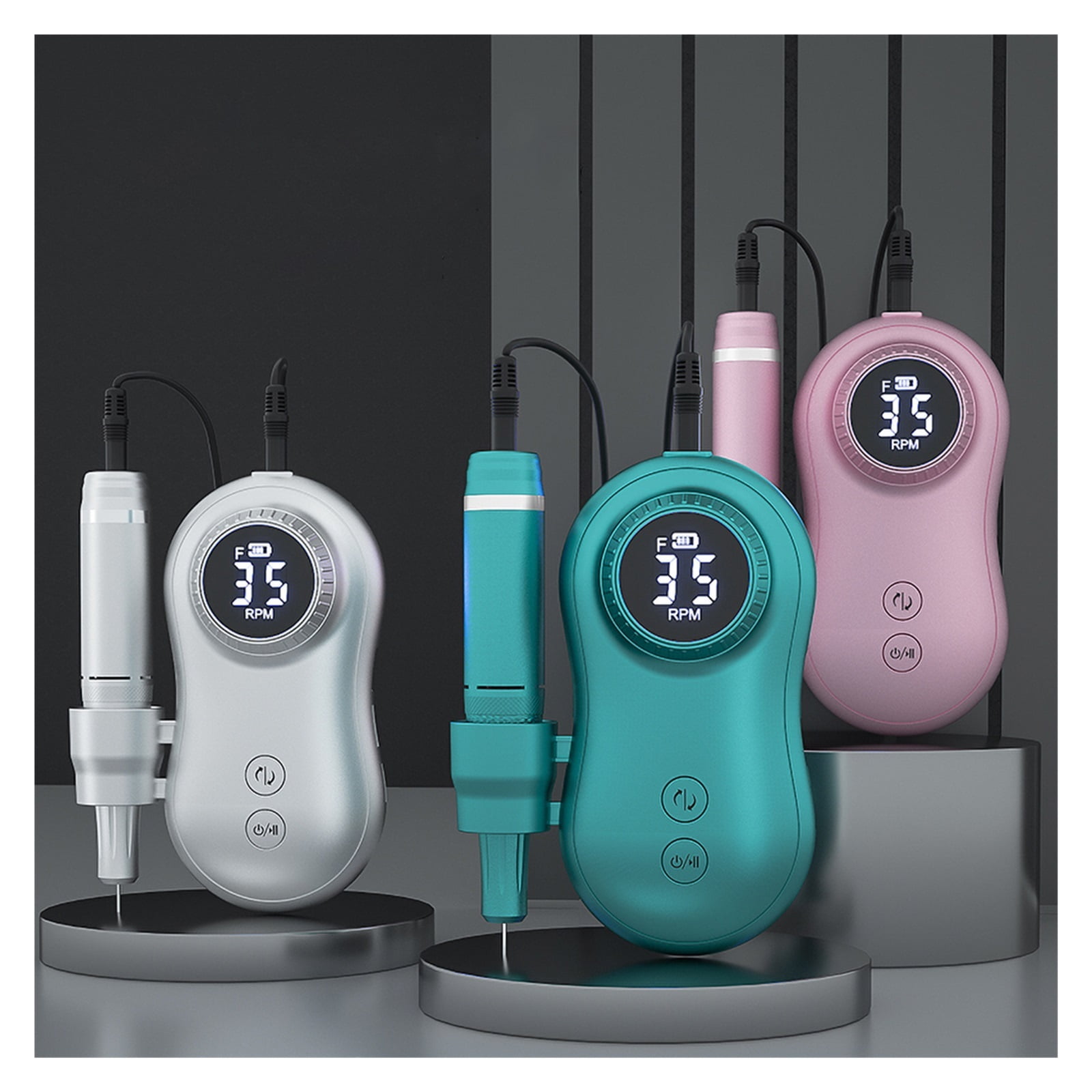 New 35000RPM Nail Machine, Manicure Machine, Electric Nail Drill Machine, Electric Nail File LED Display, Rechargable For All Gel ,Low Noise