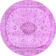 thumbnail image 1 of Ahgly Company Indoor Round Abstract Purple Modern Area Rugs, 4' Round, 1 of 4