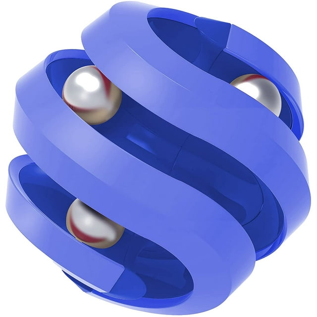 Creative Stress Relief Spinners for Kids Adults, Pinball Track Magic Cube - Blue