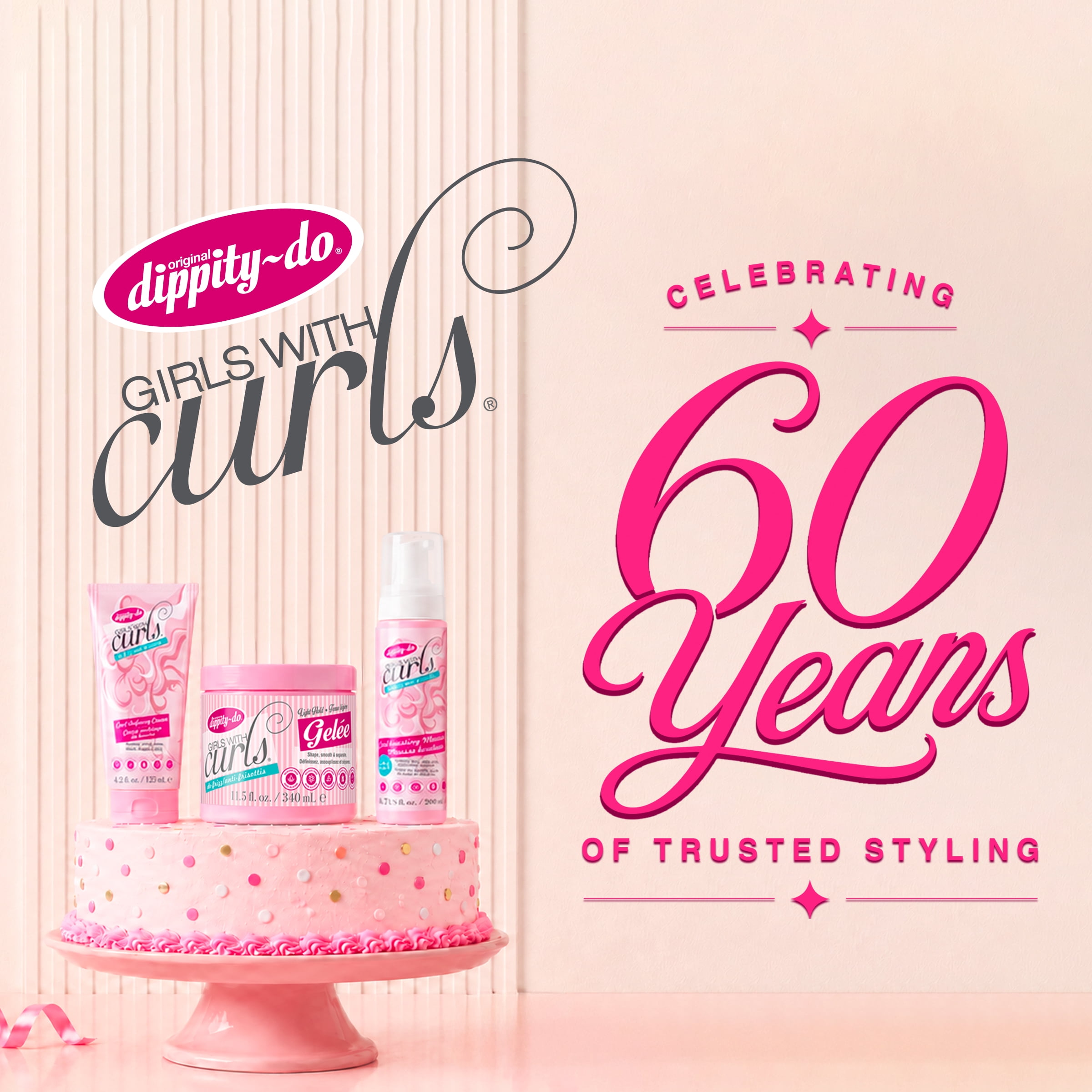 (6 pack) Dippity-do Girls with Curls De-Frizz Curl-Boosting Mousse, 200 ml/6.7 fl oz