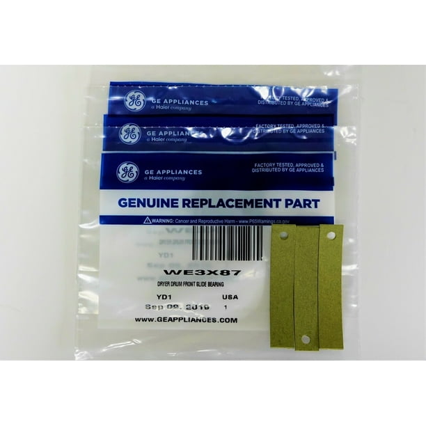 GE DR873 DR873 3 PAK of WE3X87 Genuine GE Dryer Drum Bearing Slides