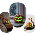 thumbnail image 4 of Halloween Pumpkin Green Light Night Light Resin Figurine, Spooky Glowing Pumpkin Decoration, Enchanting Ambiance Resin Ornament for Indoor Outdoor Halloween Party Decor, 4 of 9