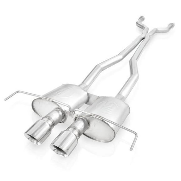 Stainless Works CTSV9CPCB 3 in. S-Tube Mufflers Cat-Back Exhaust System with X-Pipe & 4 in. Tips for 2009-2015 Cadillac CTS-V Coupe