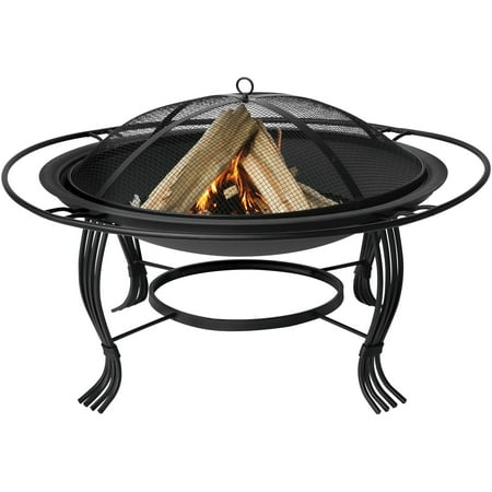 Uniflame Fire Pit Bowl with Outer Ring, Black