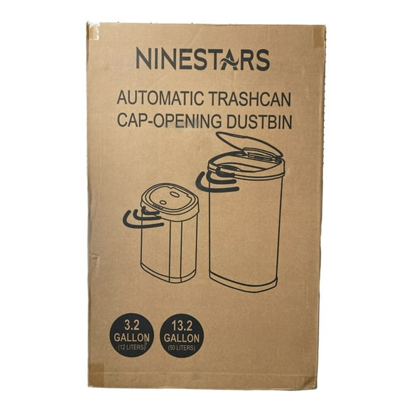 Nine Stars Motion Sensor Trash Cans, 16.5 X 11.5 X 26.5 and 12.1 X 8.4 X 15.2, 2 Count