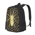 thumbnail image 1 of Balery Gold Spider On The Web Mochila para hombre y mujer - Tela Oxford 600D resistente - Gran capacidad, resistente al agua, ideal para la escuela, viajes y senderismo, 1 of 6