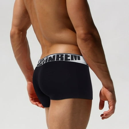 

BIZIZA Pouch Male Comfort Underwear for Men Stretch Breathable Trunks Soft Briefs Black S