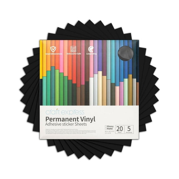 Craft Express 10 Pack 12x12 Inch Permanent Adhesive Vinyl Sheets