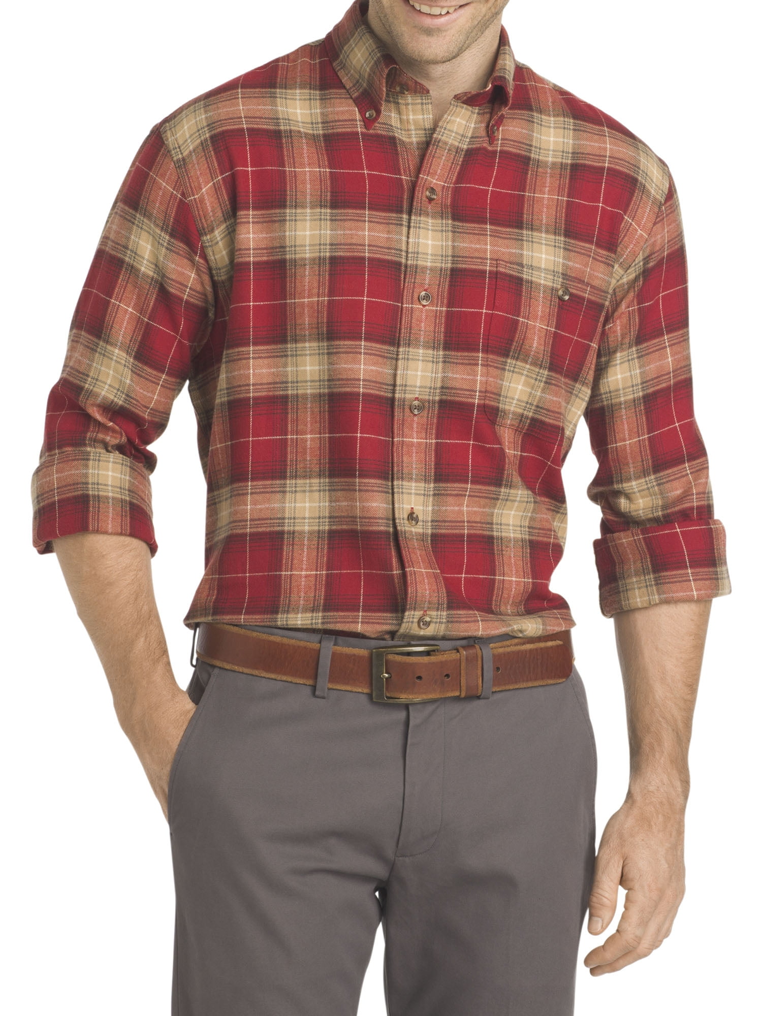 Arrow Big /& Tall Dress Shirt Mens Regular-Fit Long Sleeve Casual Button Front