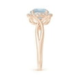 thumbnail image 3 of Angara Natural 1.6 Ct. Aquamarine with Diamond Halo Ring in 14K Rose Gold for Women (Ring Size: 12), 3 of 10