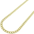 thumbnail image 2 of 14K Yellow Gold 3.5mm Hollow Cuban Chain, FREE Microfiber Cloth, Curb Link Mens Womens Necklace, Giorgio Bergamo, 2 of 9