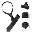 thumbnail image 4 of INSPIRE CHIC Men's Self Tied Solid Color Bussiness Neckwear Party Slim Neckties Black-Pure One Size, 4 of 6