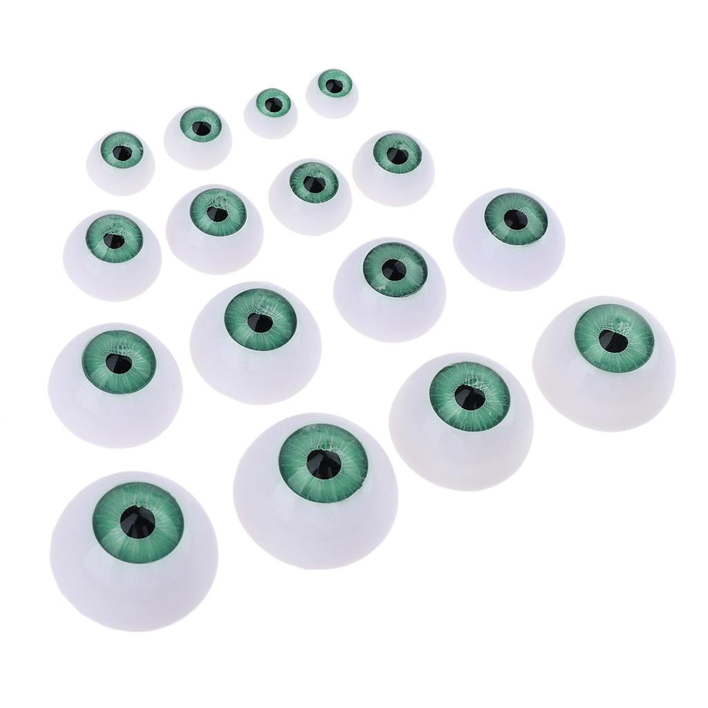 8 Pairs Doll Eyeballs Half Round F