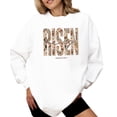 thumbnail image 6 of Ink-Printed Pearls He Is Risen Christian Sweatshirt for Women - Floral Easter Pullover White Sweatshirt Adult Large, 6 of 7