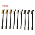 thumbnail image 1 of Bgsha 9Pcs Mini Wire Brush Set Steel Brass Nylon Cleaning Polishing Metal Rust Tools, 1 of 9