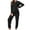 Black, variant on Womens Pajama Set with Pockets Solid Color Long Sleeve Shirt and Pajama Pants Pj Set Black L