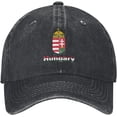 thumbnail image 1 of National Emblem Hungary Hungarian Ponytail Hats Washed Denim Baseball Cap Adjustable Caps, 1 of 8