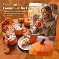 thumbnail image 3 of Pumpkin Ceramic Coffee Mug with Lid 14oz for Halloween，Autumn Fall Design, Microwave Safe, Novelty Cup, For Women & Friends, Family Decor, 3 of 7