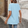 thumbnail image 6 of NinXxx Women‘s Square Neck Short Sleeve Blouse Casual Loose Fit Top Sky Blue XXL, 6 of 7