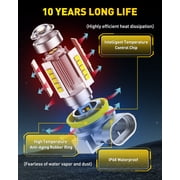 AUXITO Upgraded H11/H8 LED Fog Light Bulbs, 6500K Cool White, 1:1 Mini Size H11/H8/H16 LED Fog Light Bulbs, 360° Full Illumination(Pack of 2)