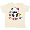 thumbnail image 3 of Inktastic Too Cute Baby Panda with Flowers Girls Toddler T-Shirt, 3 of 5