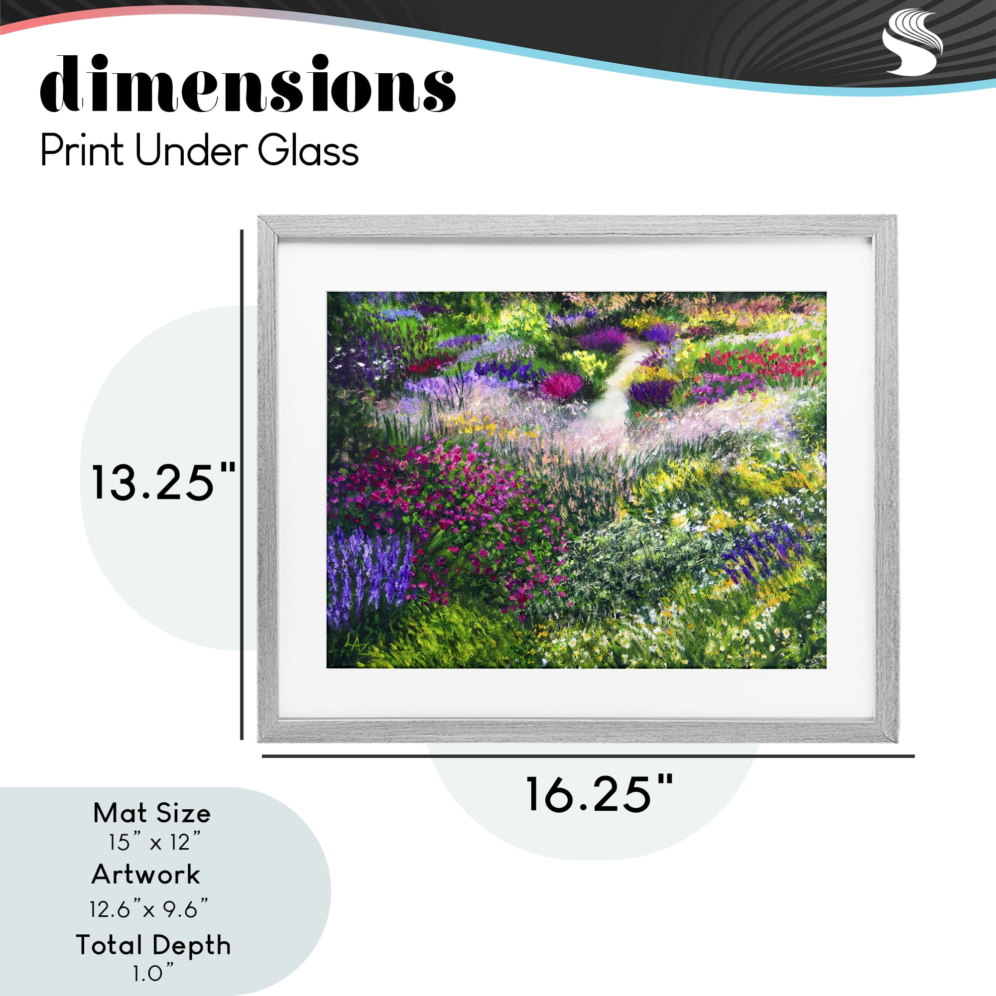 Stupell Industries Breath Of Spring Meadow Gray Framed Print Under Glass, design by Lee Ann Zirbes