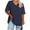 Dark Blue, variant on BSDJILFG Plus Size Basic Tees for Women Casual Half Sleeve V Neck T Shirts Bottom Solid Color Flowy Loose Sleep Pajama Lounge Tops XL-5XL