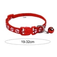 thumbnail image 6 of opvise 2Pcs Dog Collar Adjustable Buckle Design Exquisite with Bell Paw Pattern Pet Cat Dog Neck Circle Orange, 6 of 8