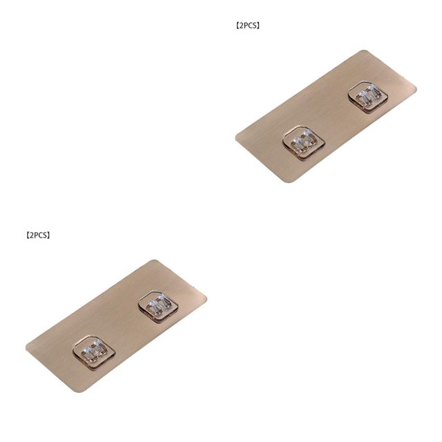 Bewildely Ganchos Perchas autoadhesivas Ganchos de estante sin rastro montados en la pared de plástico, Ganchos dobles, 2pcs / set Pegatinas de dibujo 2 piezas 2piezas Bewildely CBP269541