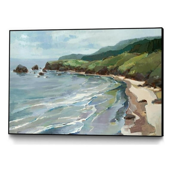 Giant Art Canvas  36x24 Seaside Cliffs Framed in Multi-Color